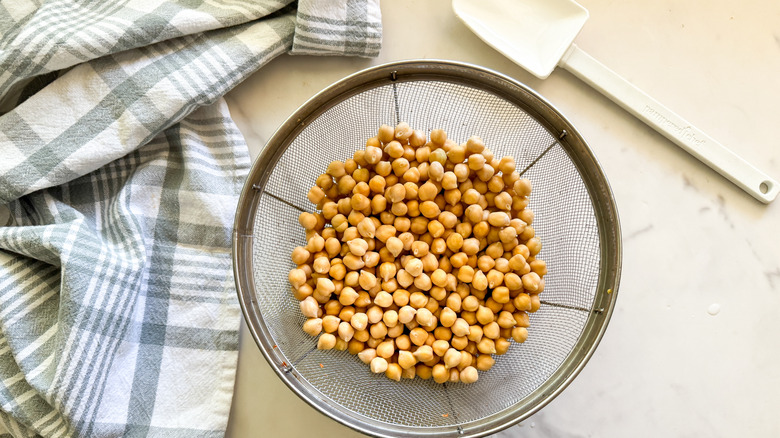 chickpeas in colander