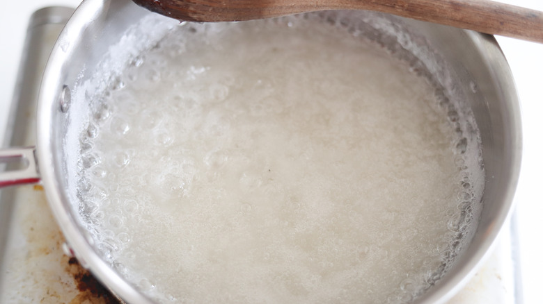 gelatin added to boiling sugar
