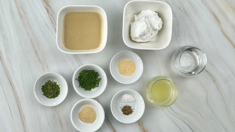 ingredients for vegan salad dressing