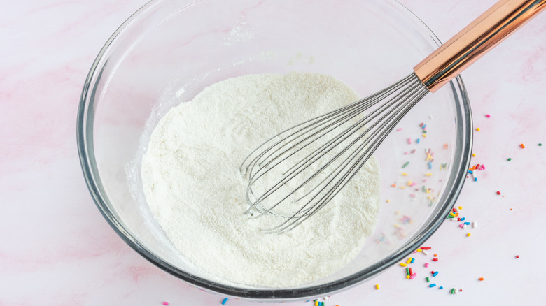 flour and whisk in bowl