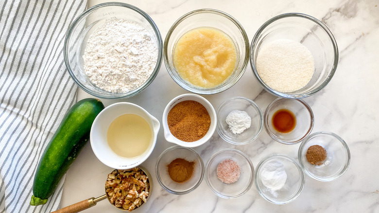 ingredients for zucchini bread