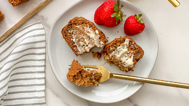 zucchini bread on plate