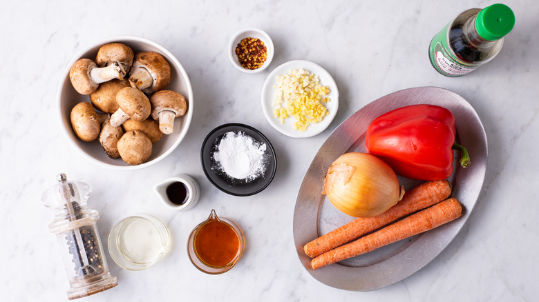 ingredients for vegetable stir fry