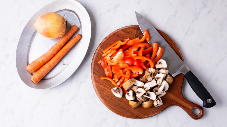 chopped vegetables