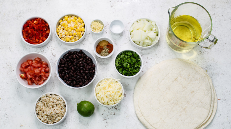 ingredients for vegetarian chimichangas