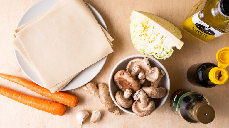 ingredients for vegetarian egg rolls