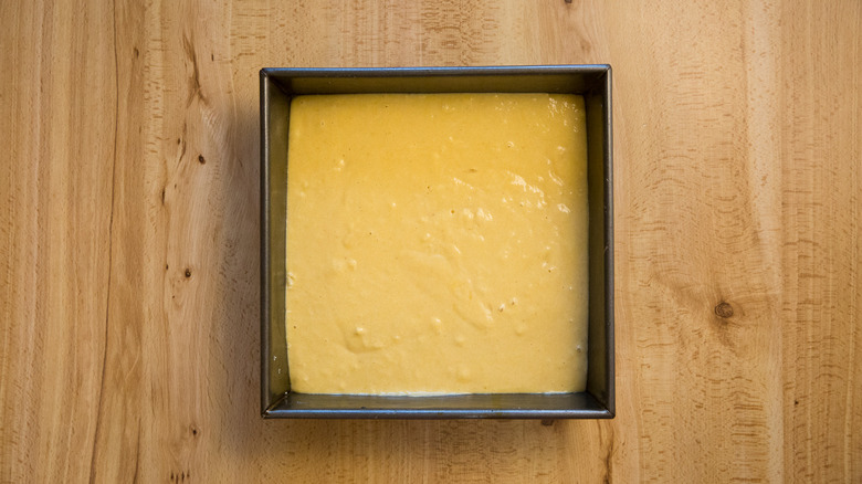 cornbread batter in baking dish