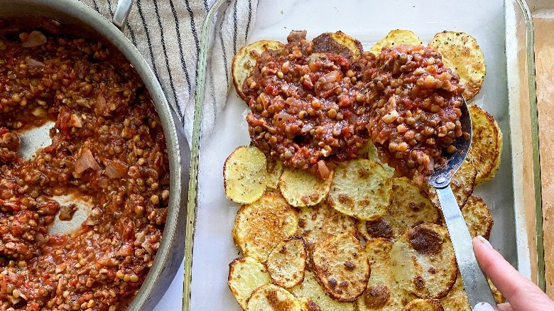 casserole in glass baking dish 