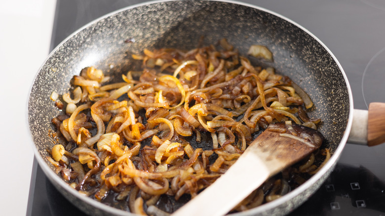 caramelized onions in pan