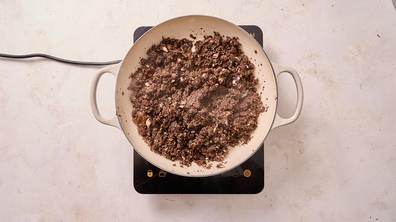 cooking mushrooms in skillet