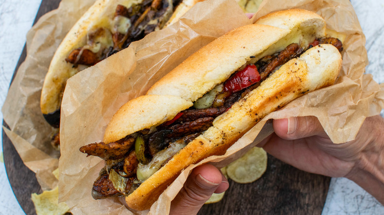 cheesesteak with sub rolls