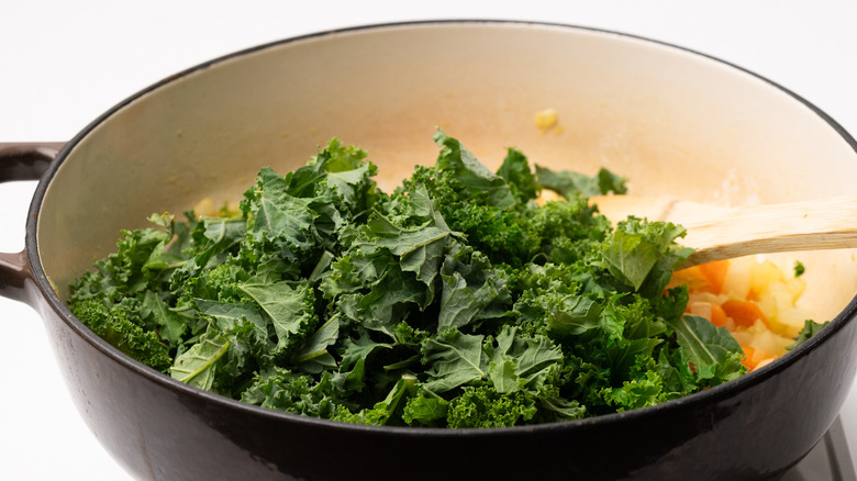 kale in a pan