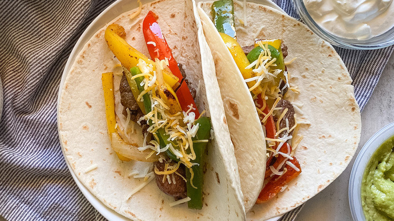 venison fajitas on plate