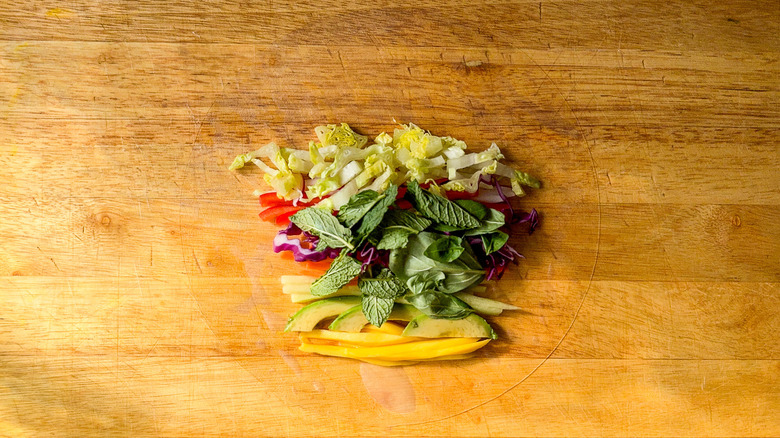 veggies on rice paper