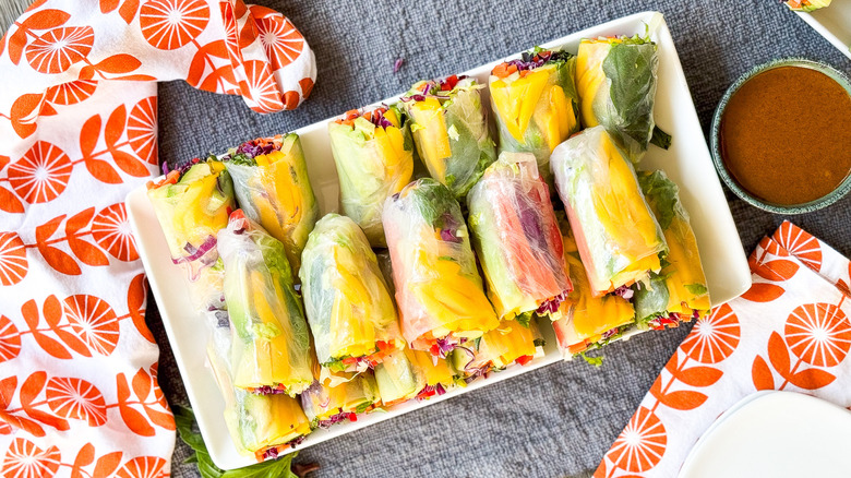 summer rolls on platter