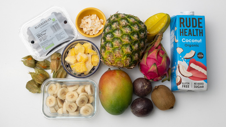 vibrant tropical smoothie bowl ingredients