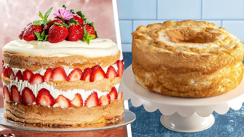 Victoria sponge and angel food cake