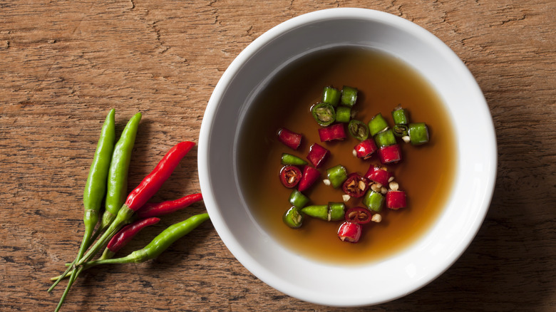 Thai fish sauce with chilis