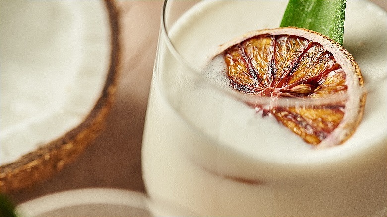 closeup of piña colada