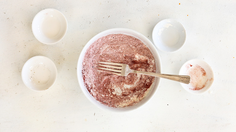 flour and seasonings mixed in a bowl