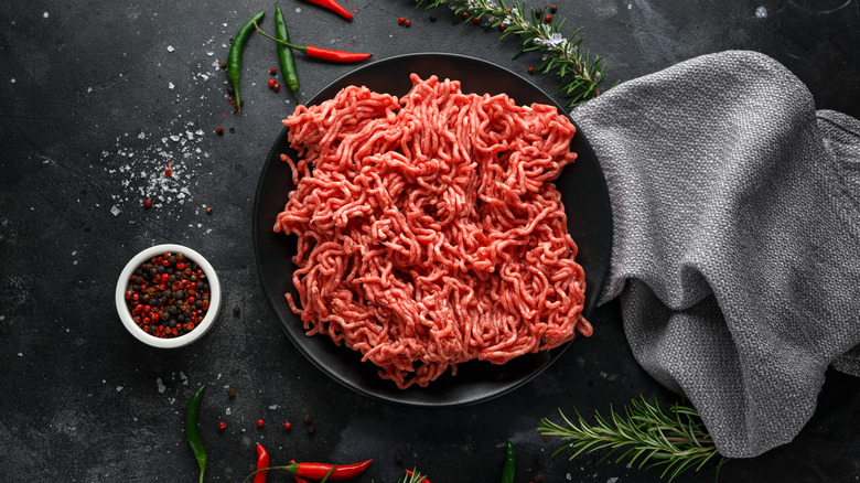 Raw ground beef