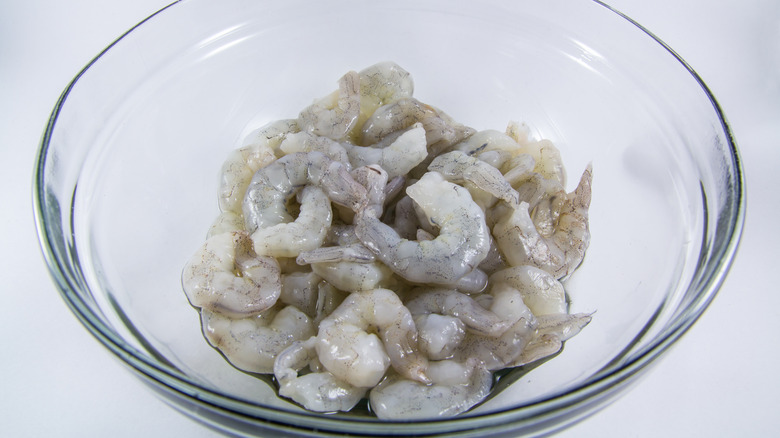 Peeled and washed shrimp