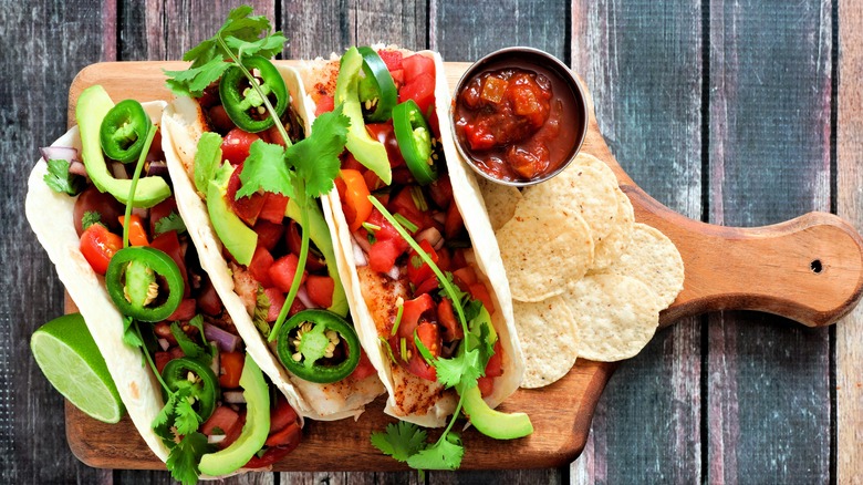 Tacos with watermelon salsa