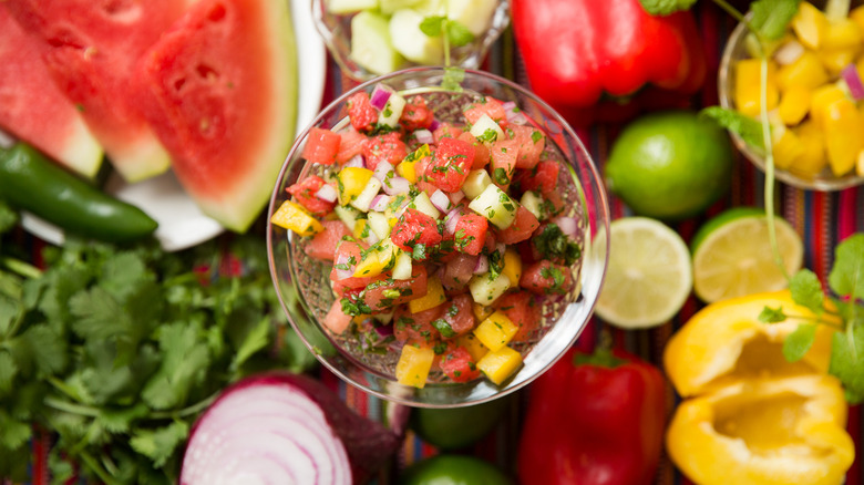 Bowl of watermelon salsa