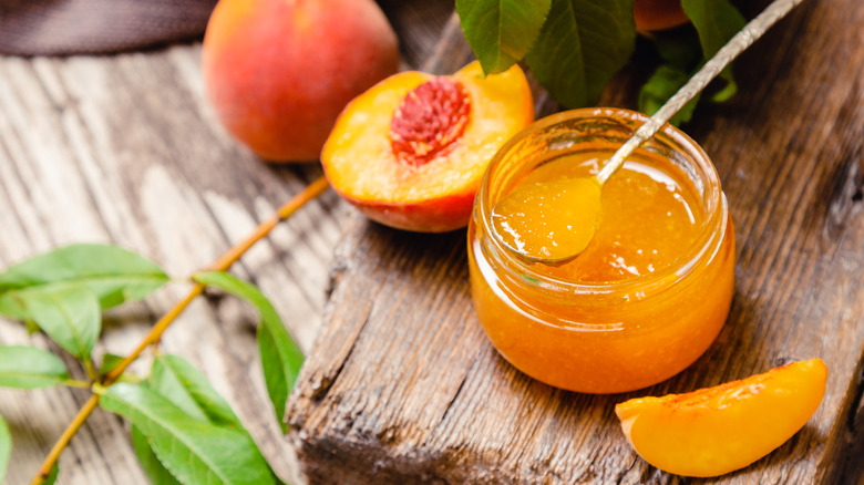 jar of peach preserves