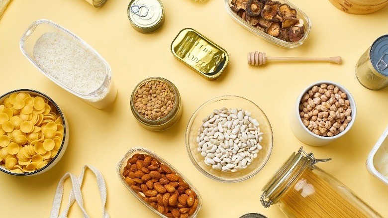 pantry staples flatlay