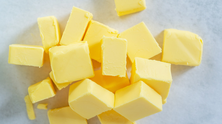 Cubes of cold butter