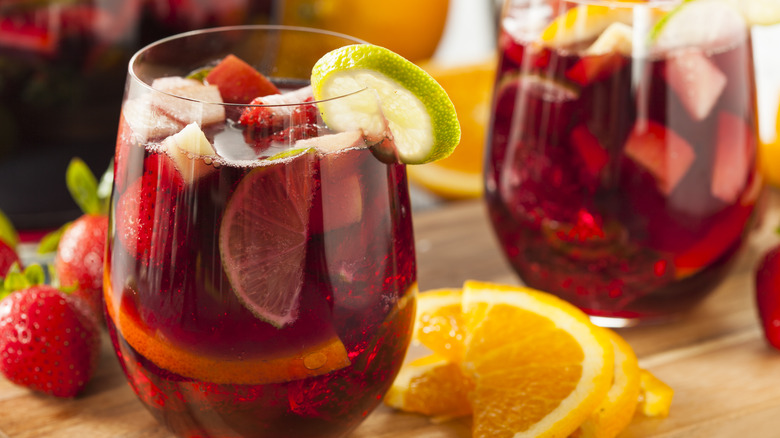 glasses of red sangria