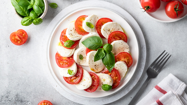 Caprese salad on a plate