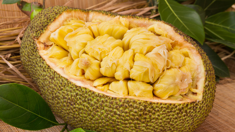 ripe jackfruit opened up