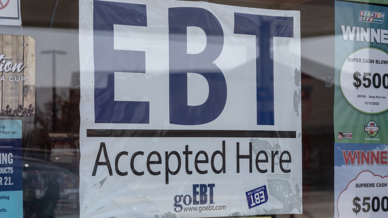 EBT accepted here sign on store window