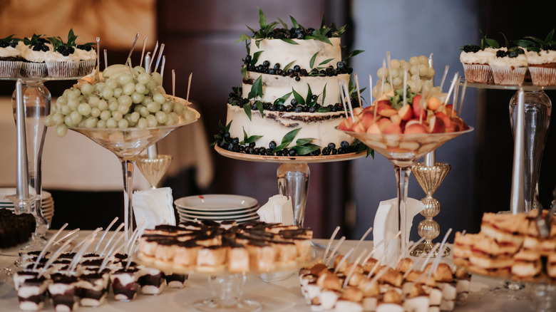 Food spread at the wedding