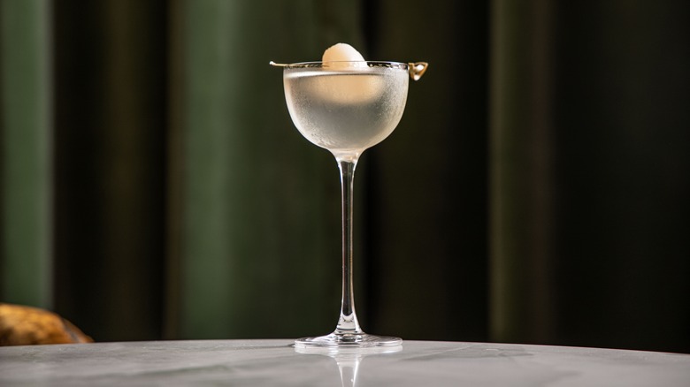 Lychee martini in coupe glass