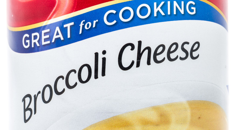 Campbell's Broccoli Cheese can closeup