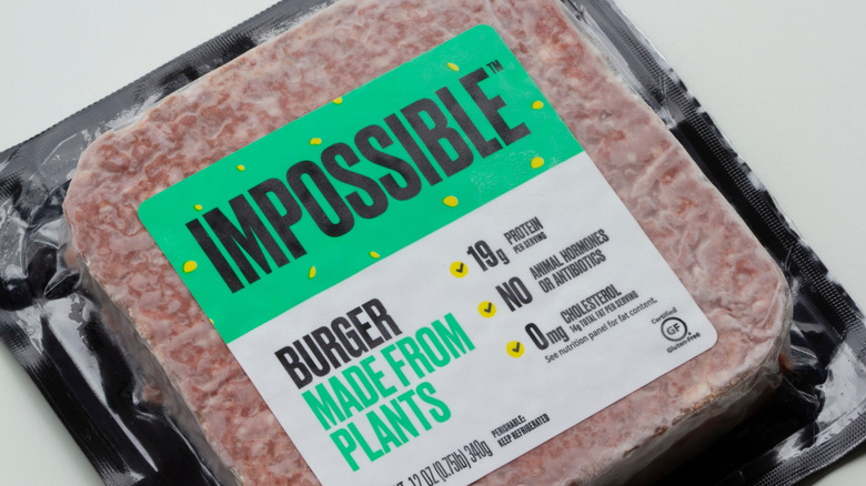 Impossible ground beef in packaging