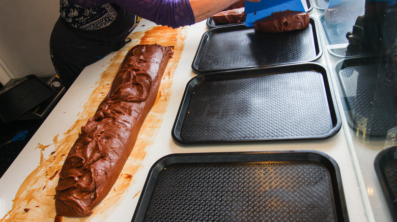 Preparing traditional fudge.