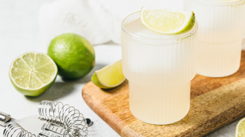 Limes and Margaritas on wooden board