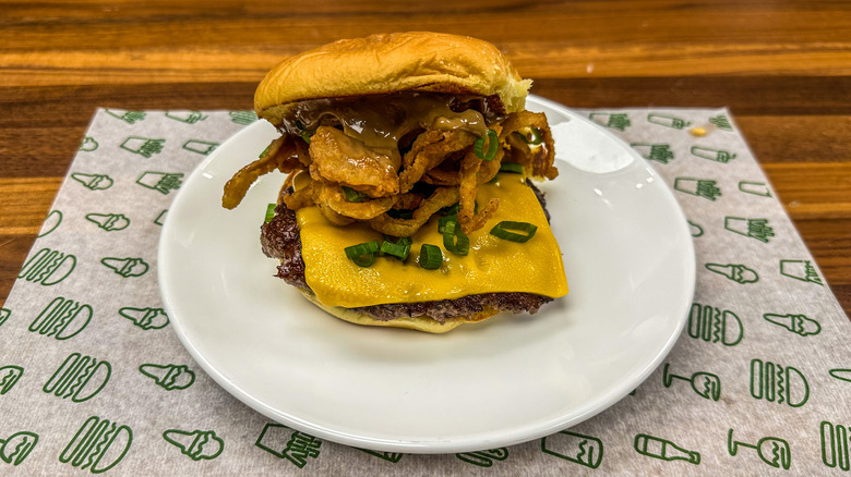 Korean BBQ Burger on plate