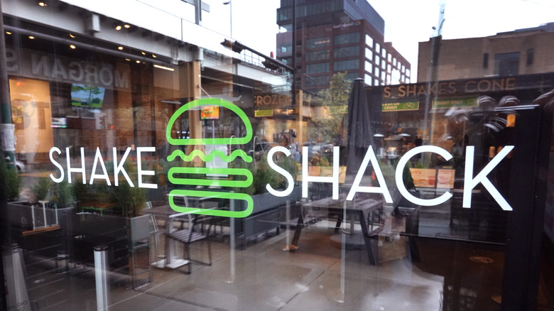 Shake Shack signage on window