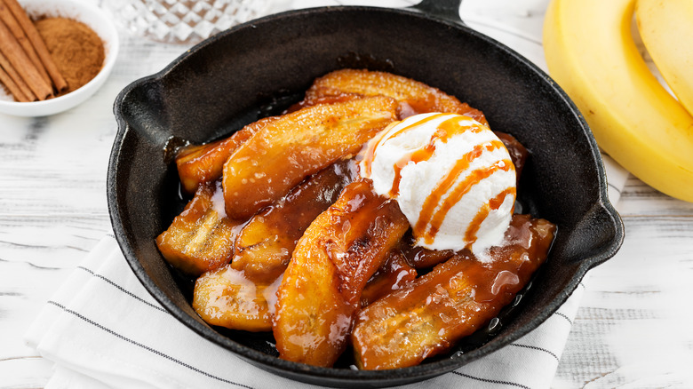 Bananas Foster in pan