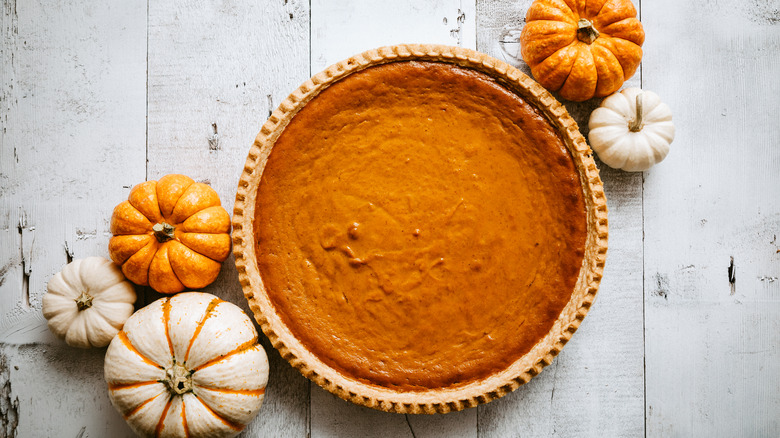 Pumpkin pie and pumpkins