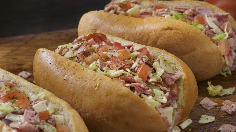 Italian sub sandwiches on 