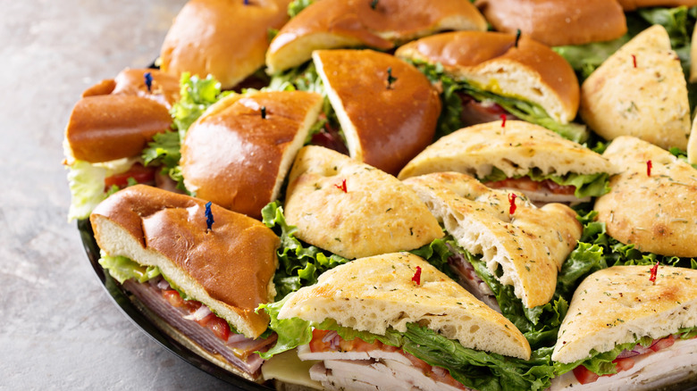 Sandwiches on party plate