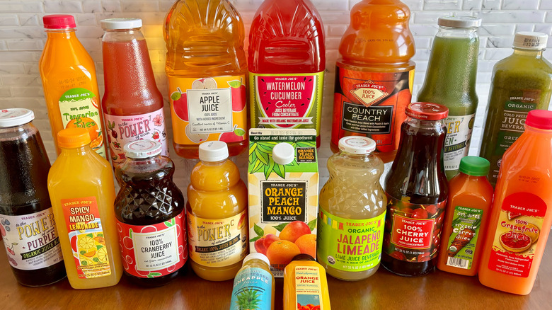 various Trader Joe's juices