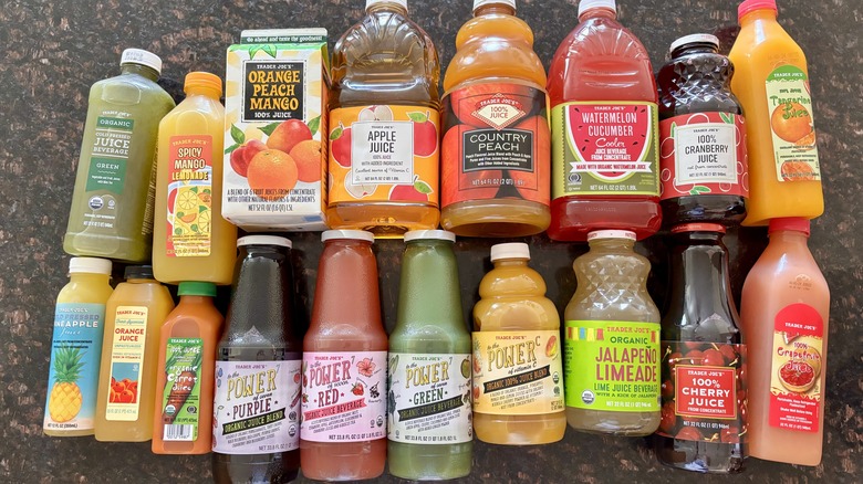 various Trader Joe's juices