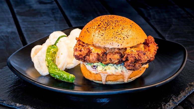 karaage-inspired crispy chicken sandwich